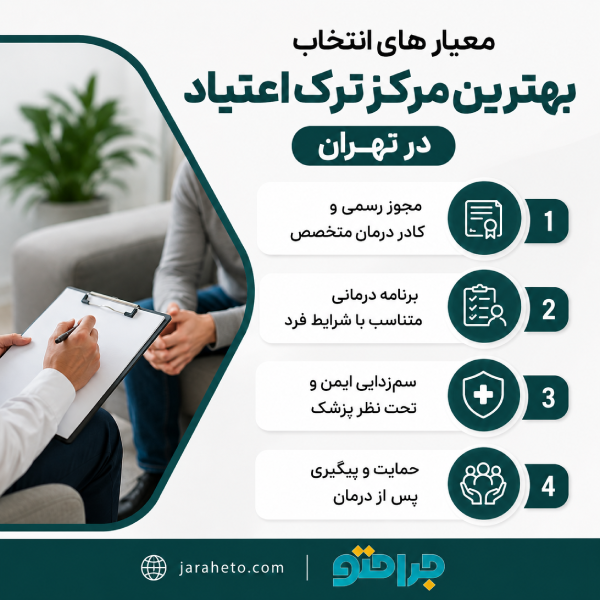 معیار های انتخاب بهترین مرکز ترک اعتیاد در تهران