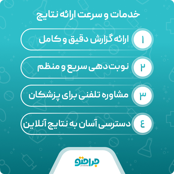 خدمات و سرعت ارائه نتایج