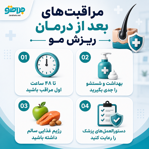 مراقبتهای بعد از درمان ریزش مو